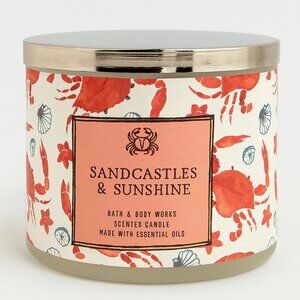 Bath & Body Works Sandcastles & Sunshine Scented Candle w/ Essential Oils 3-Wick